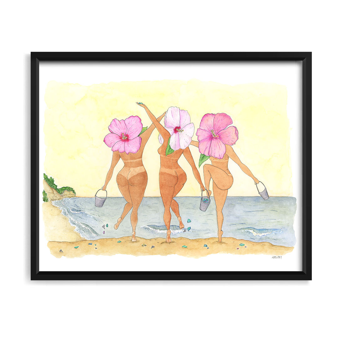 Sea Glass Collectors 8x10" Art Print