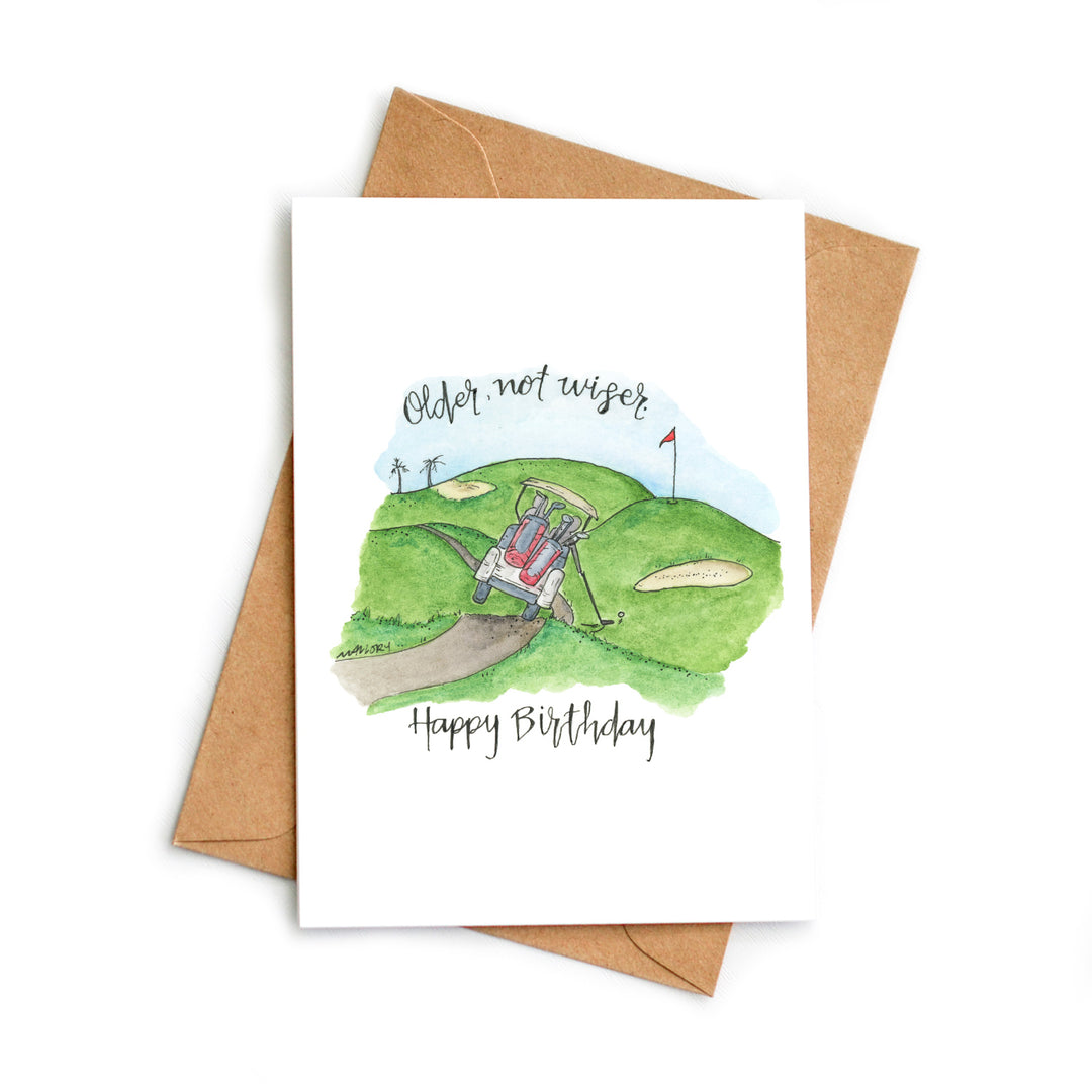 Older, Not Wiser Funny Birthday Card for Golfers
