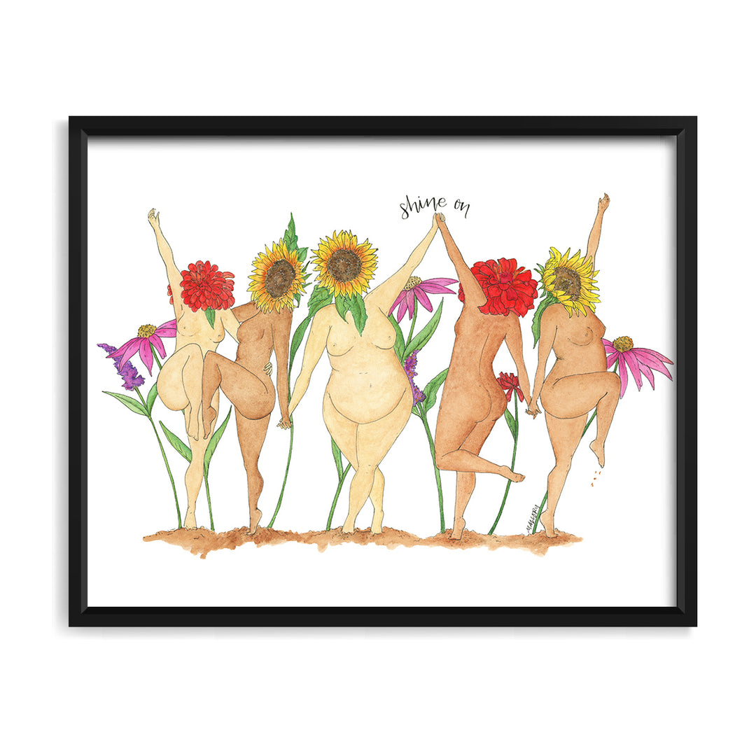 Shine On Wildflower Ladies 8x10" Watercolor Art Print