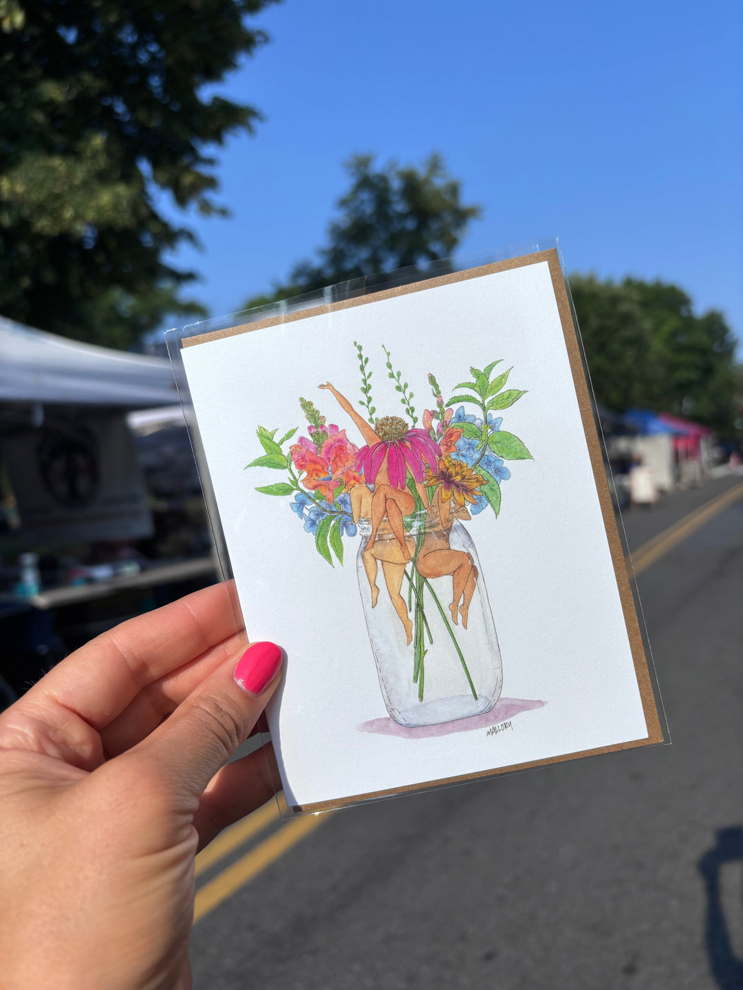 Wildflower Farmers Market Bouquet Card