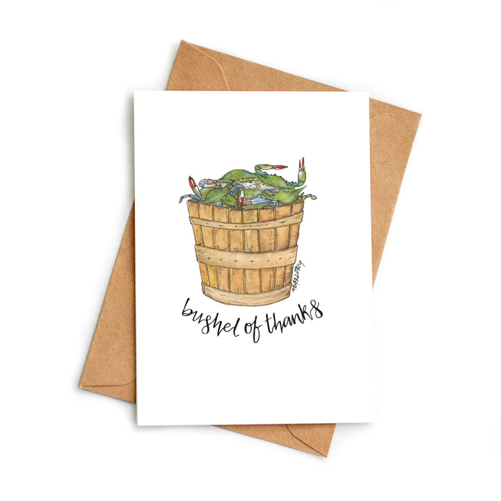 Bushel of Thanks Blue Crab Thank You Card