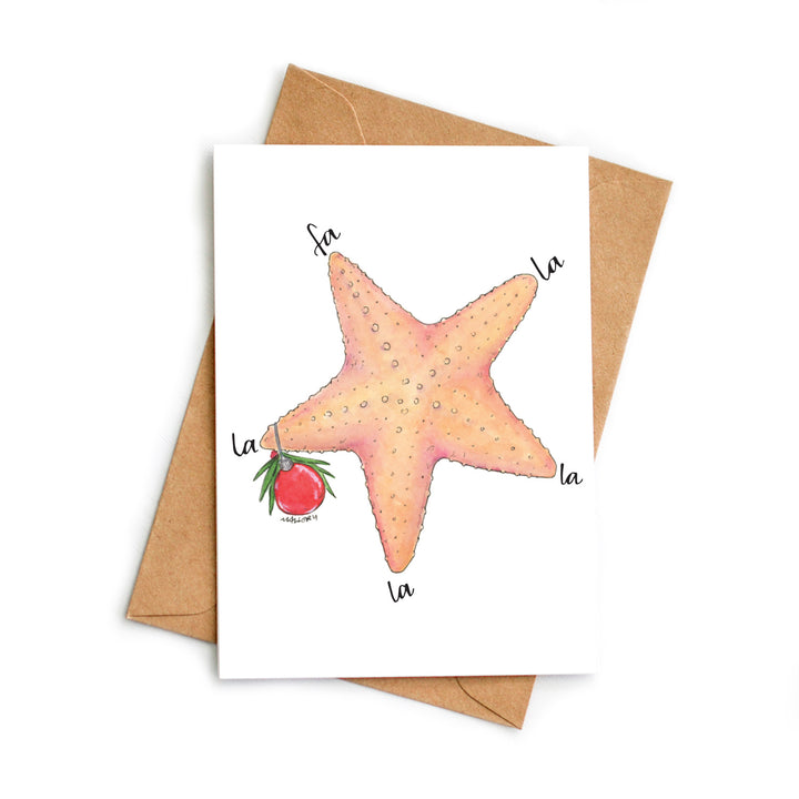Fa La La Starfish Holiday Card