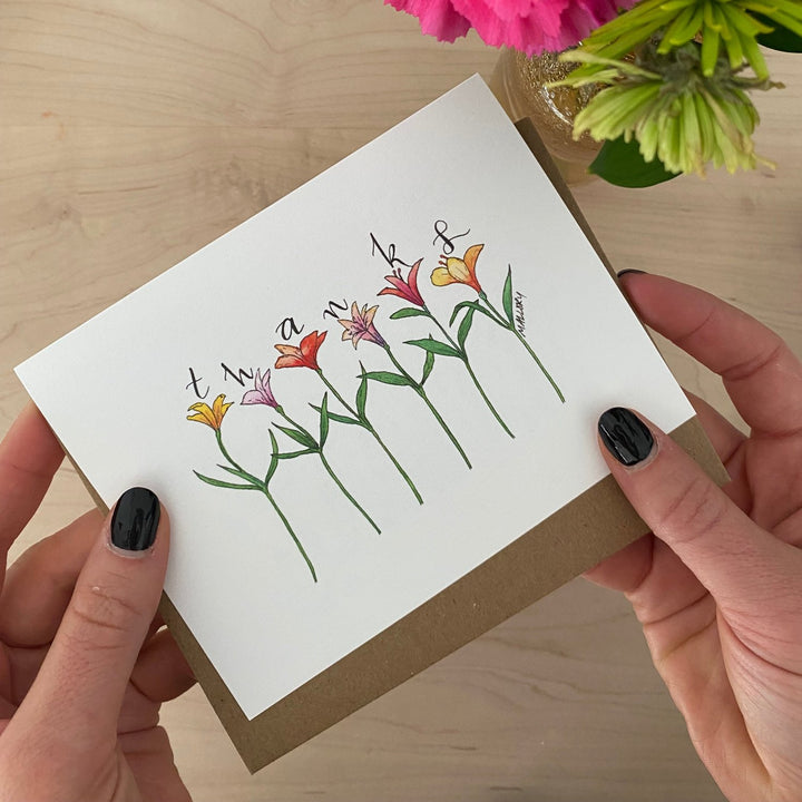 Alstroemeria Simple Flower Thank You Card