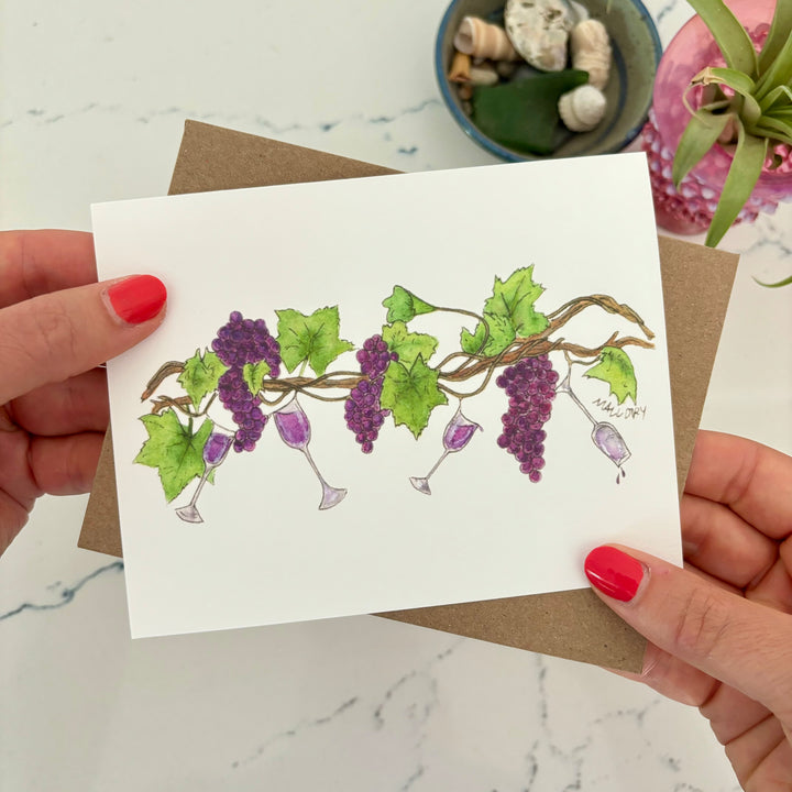 Wine Vine Greeting Card