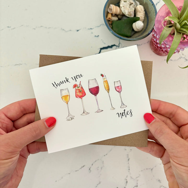 Thank You Notes Wine Thank You Card