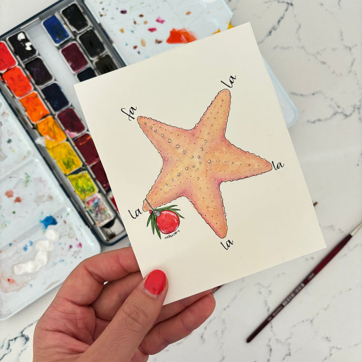 Fa La La Starfish Holiday Card