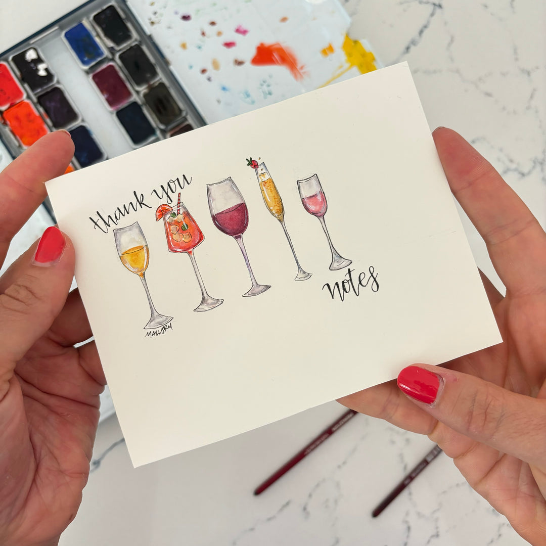 Thank You Notes Wine Thank You Card