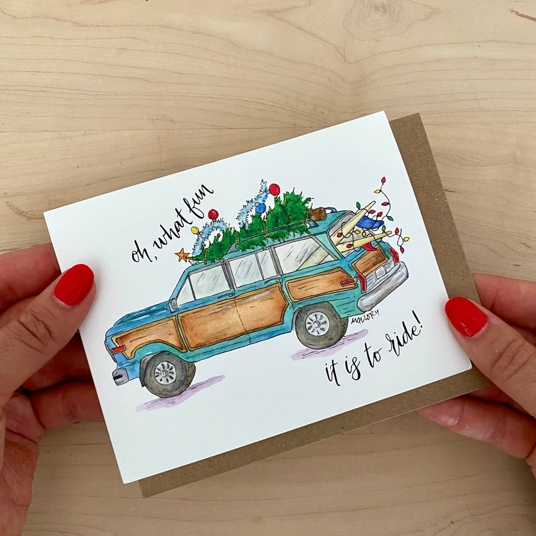 Oh, What Fun! Wagoneer Christmas Card