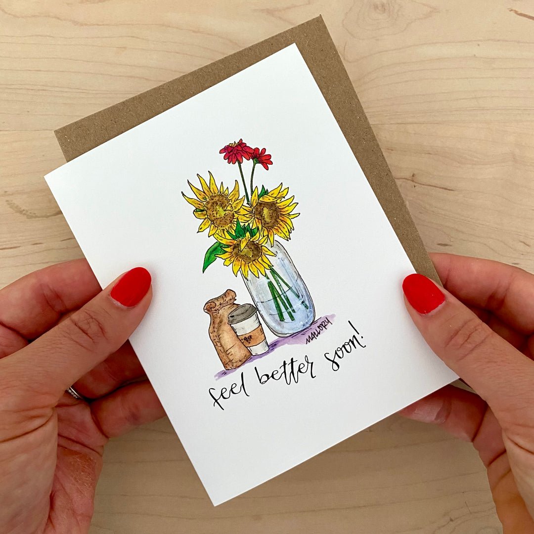 Feel Better Soon Sunflower Card