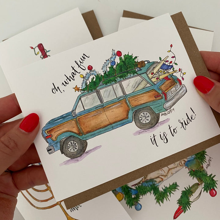 Oh, What Fun! Wagoneer Christmas Card