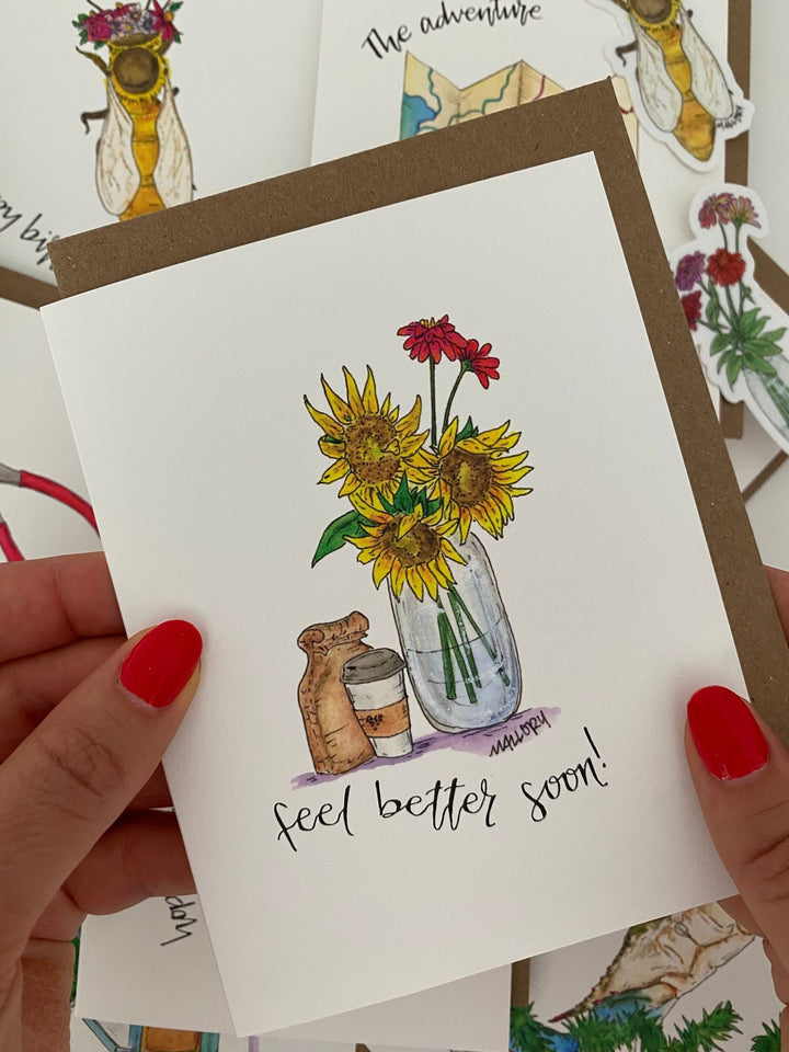 Feel Better Soon Sunflower Card