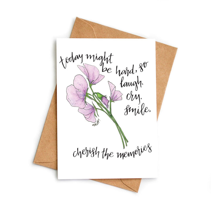 Card with floral design and motivational text on a white background