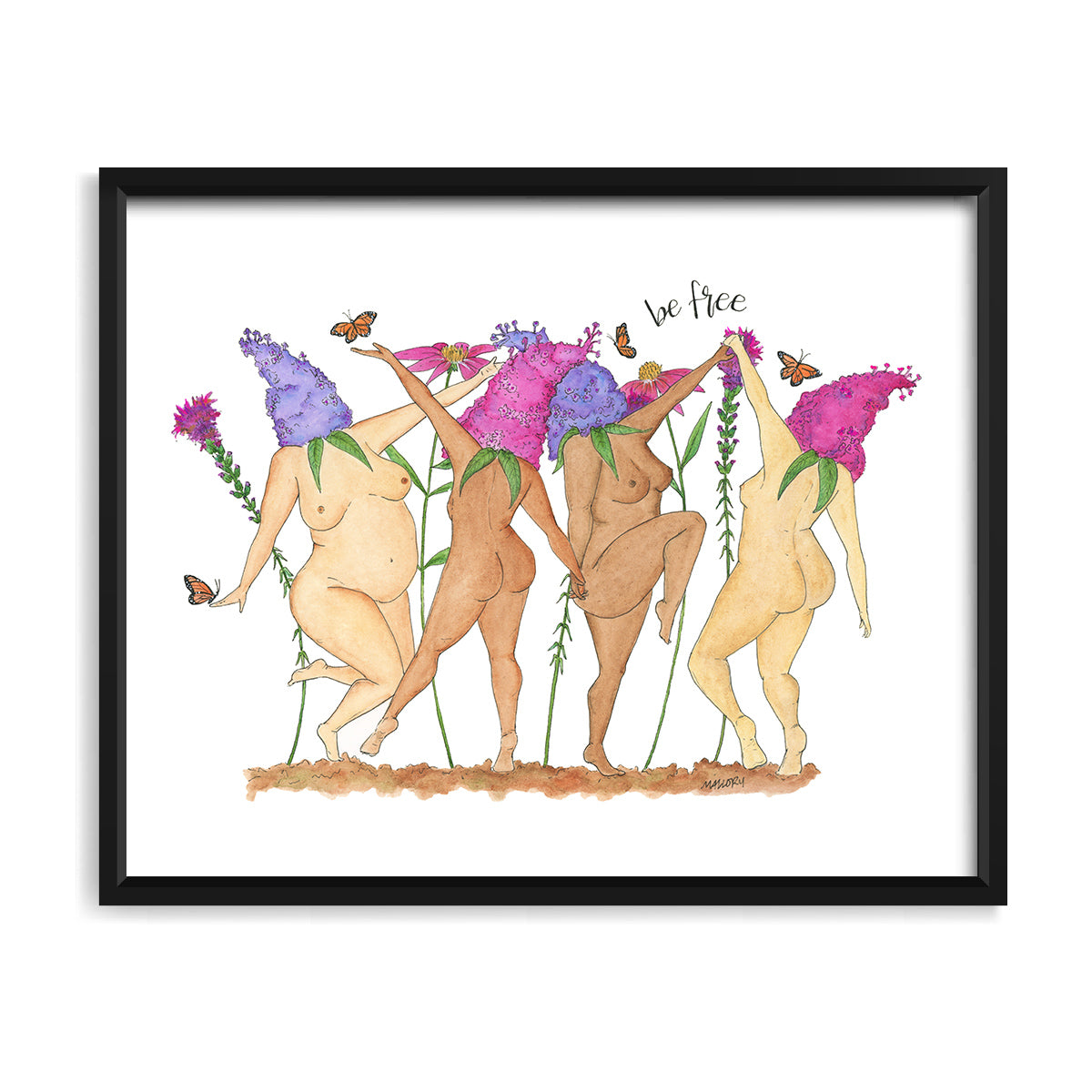 Be Free Butterfly Ladies 8x10" Art Print