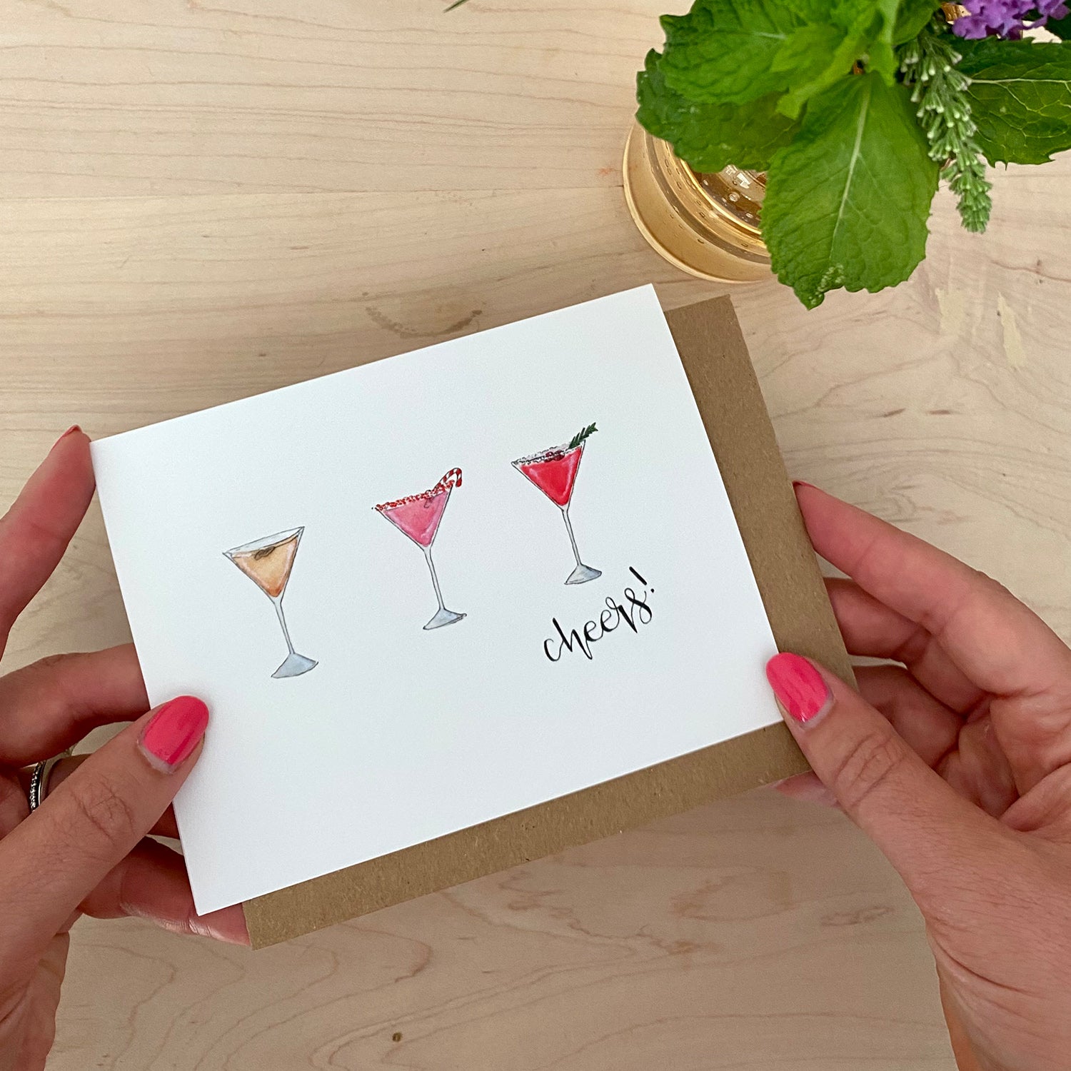 Cheers Holiday Martini Card