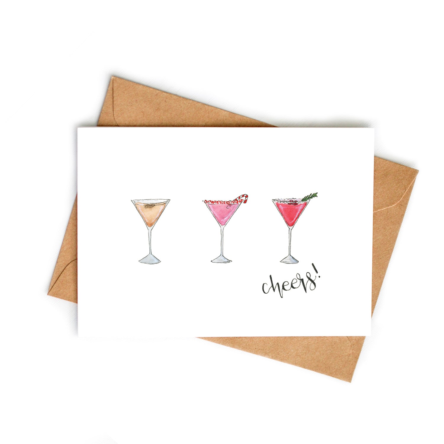 Cheers Holiday Martini Card