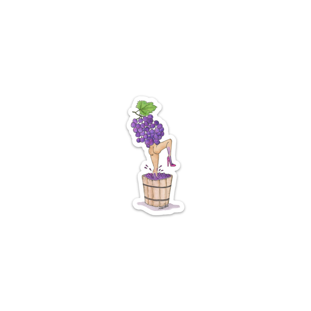 Grape Smash Vinyl Laptop Sticker for Wine Lover