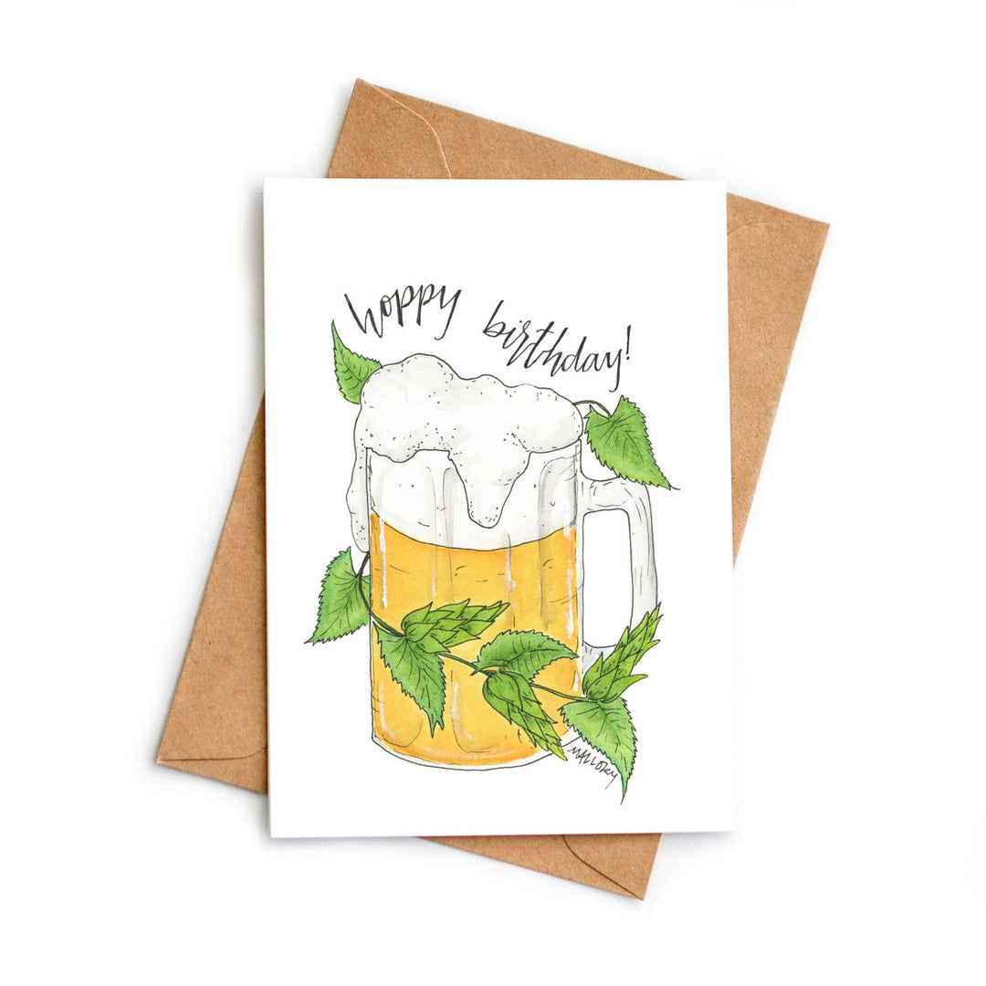 Hoppy Birthday Beer Hops Birthday Card for Beer Drinker