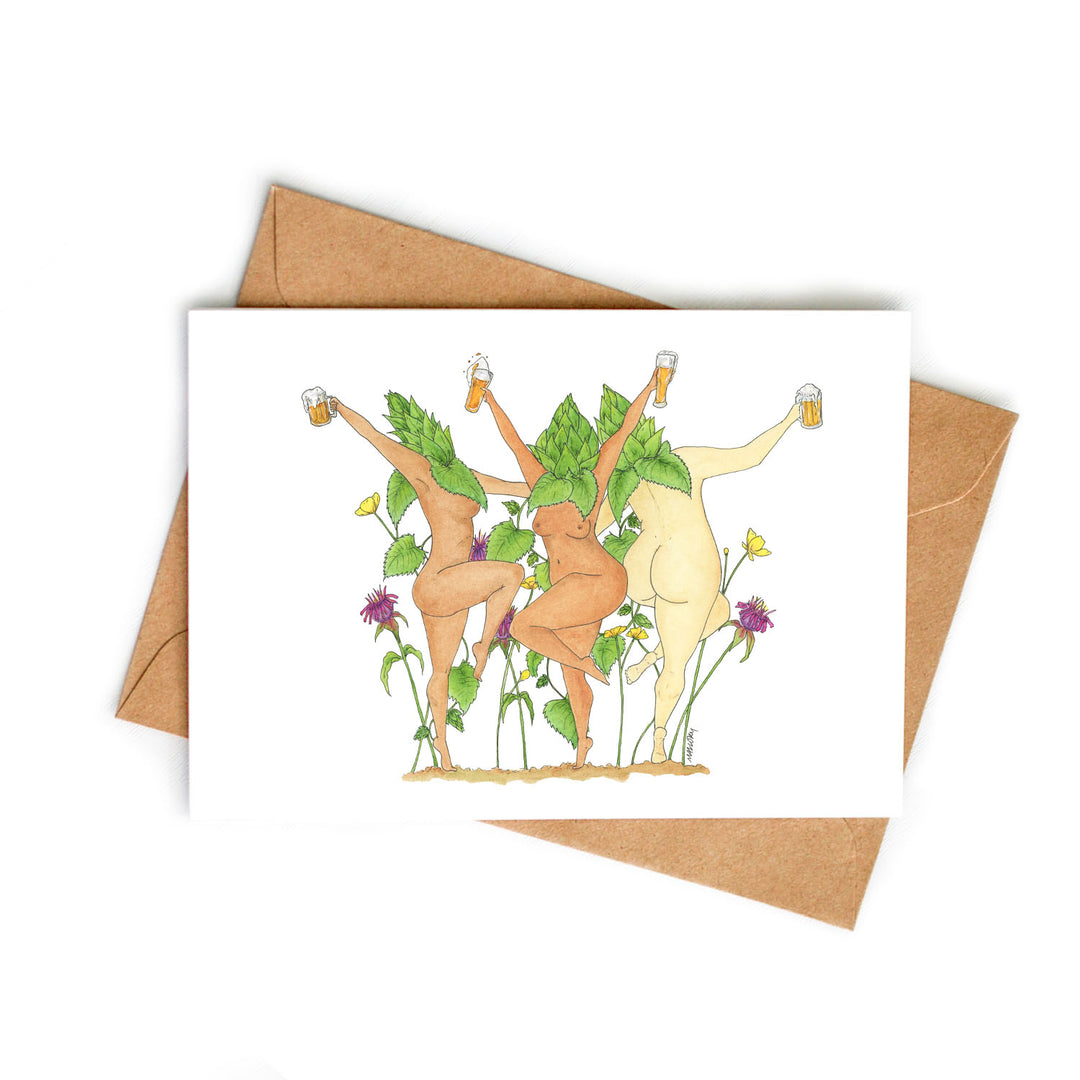 Hops Ladies Beer Hops Anytime Greeting Card