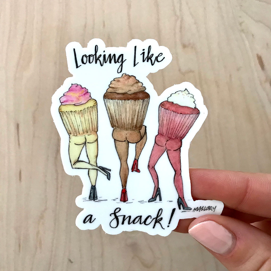 Like a Snack Cupcake Butts Vinyl Sticker