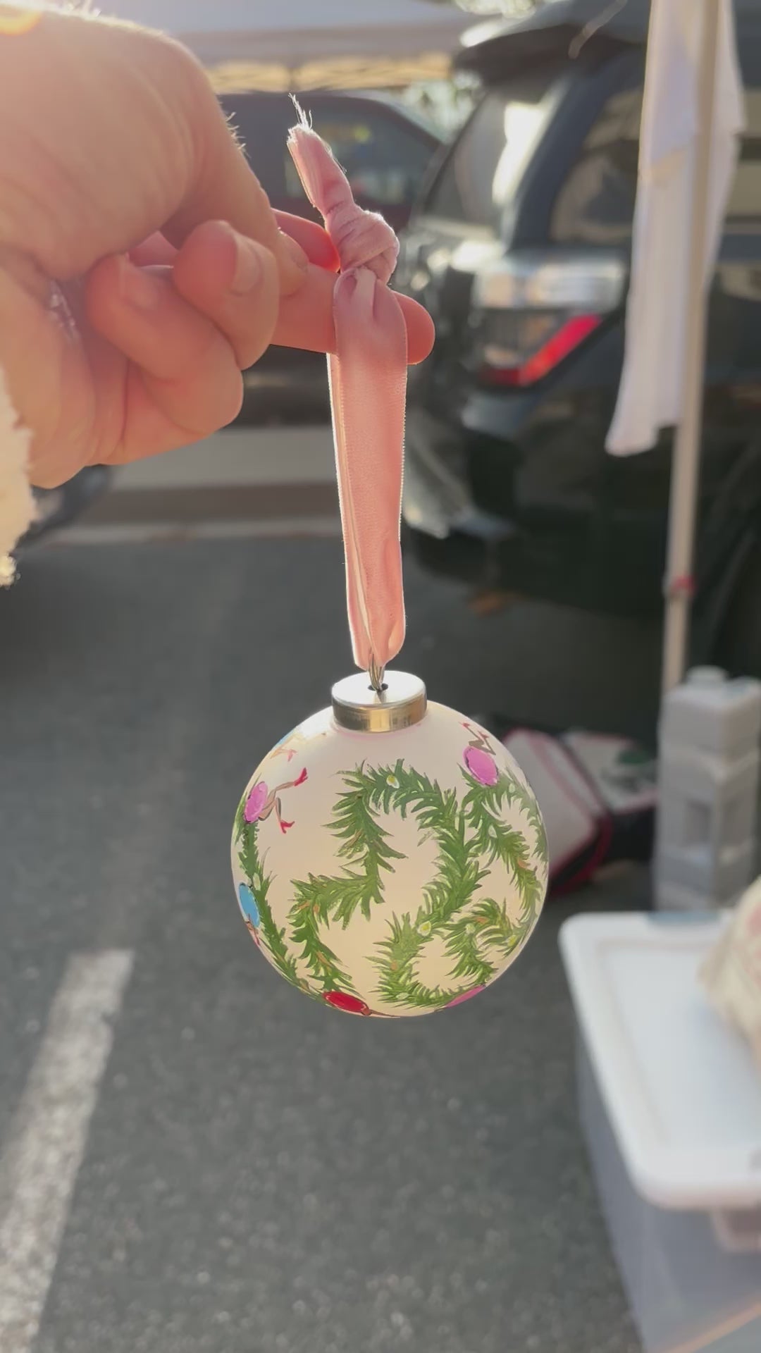 Hand-Painted Ceramic Ornament with Dancing Ornaments