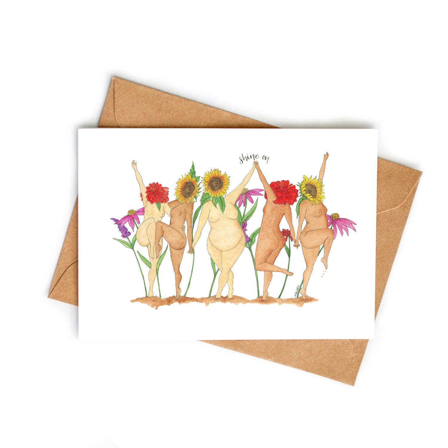 Shine On Wildflower Ladies Watercolor Art Card