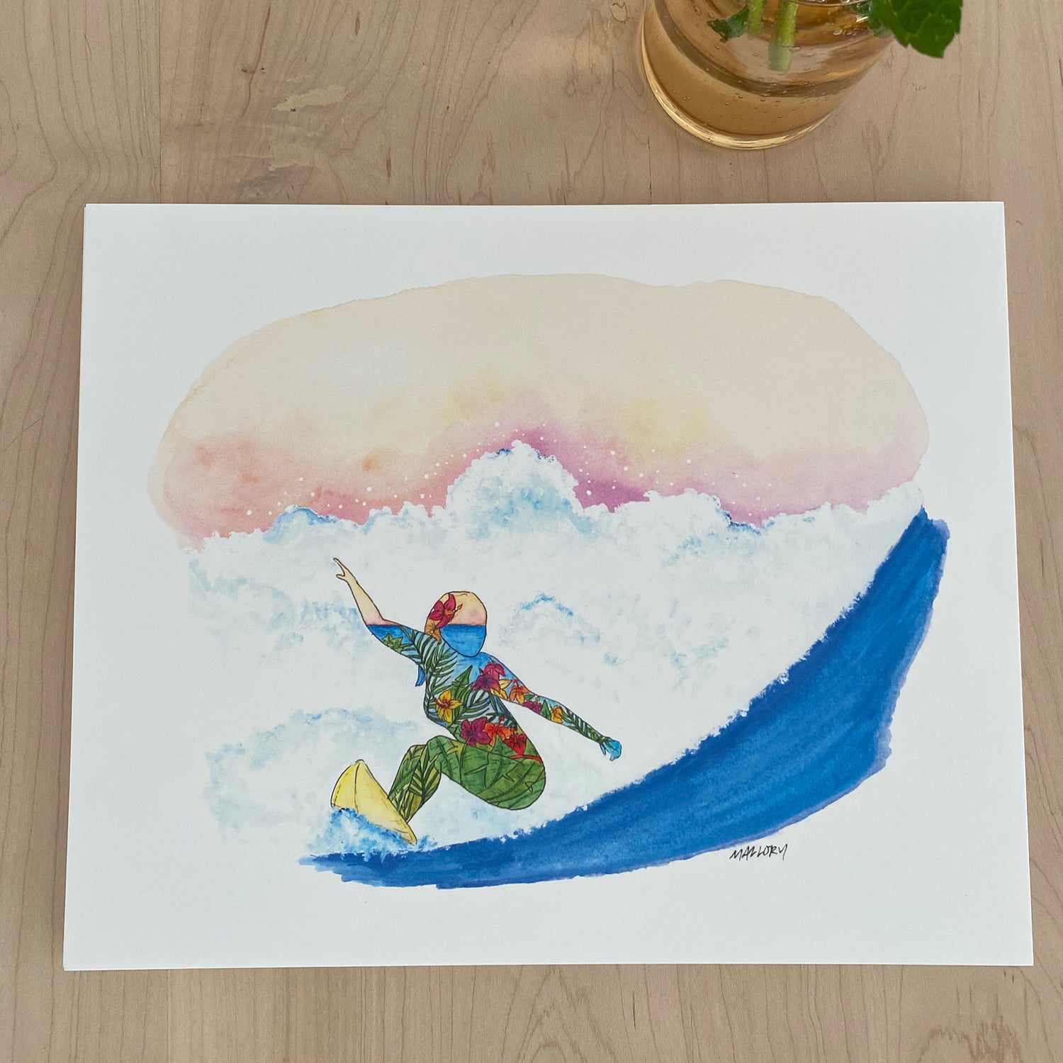 Surf Girl 8x10 Art Print – Stem and Soul