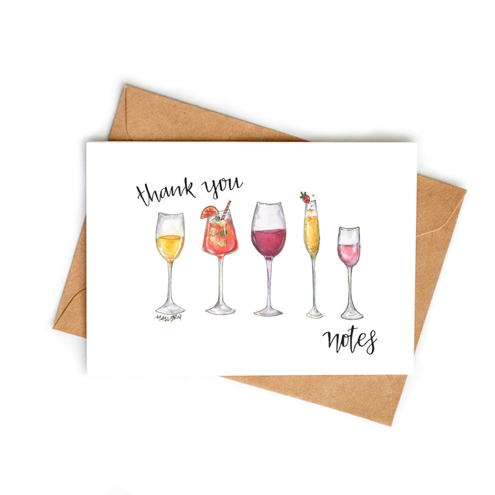 Thank You Notes Wine Thank You Card
