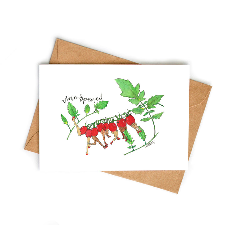 Vine-Ripened Tomatoes Watercolor Art Card