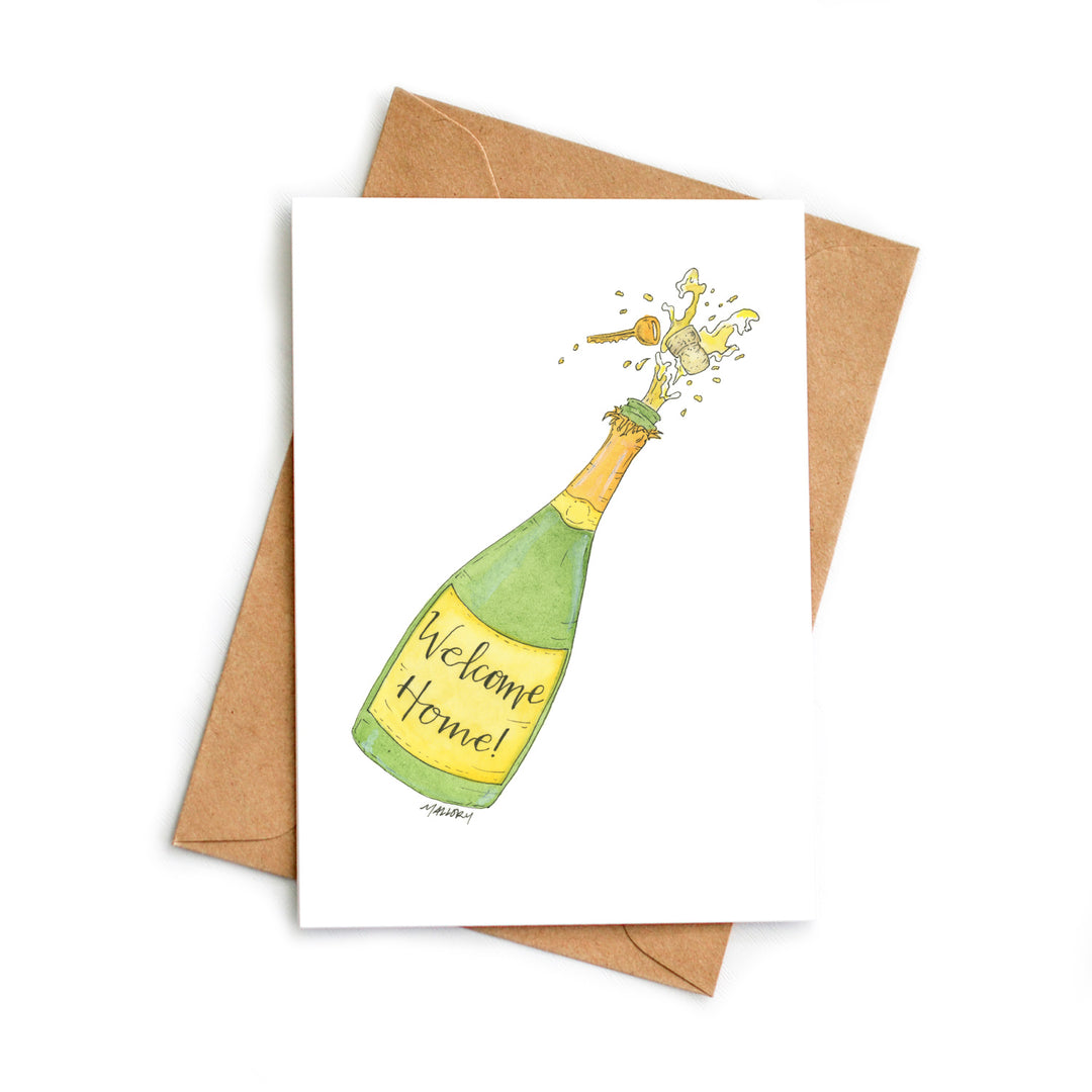 Welcome Home Champagne Housewarming Card