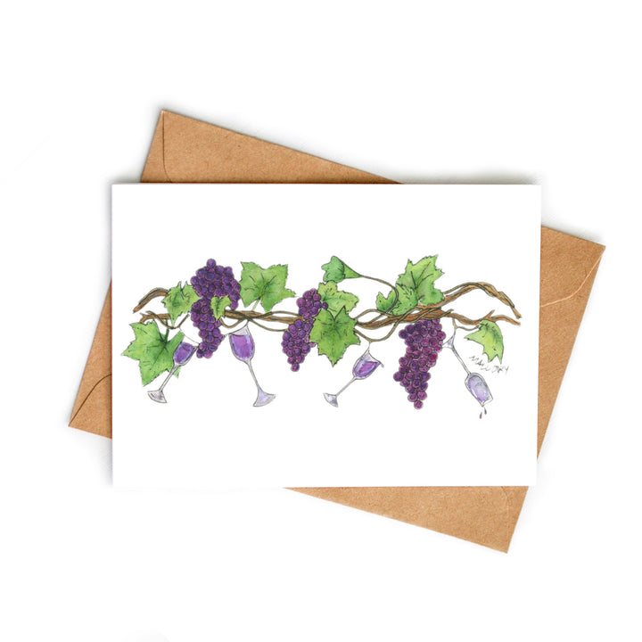 Wine Vine Greeting Card