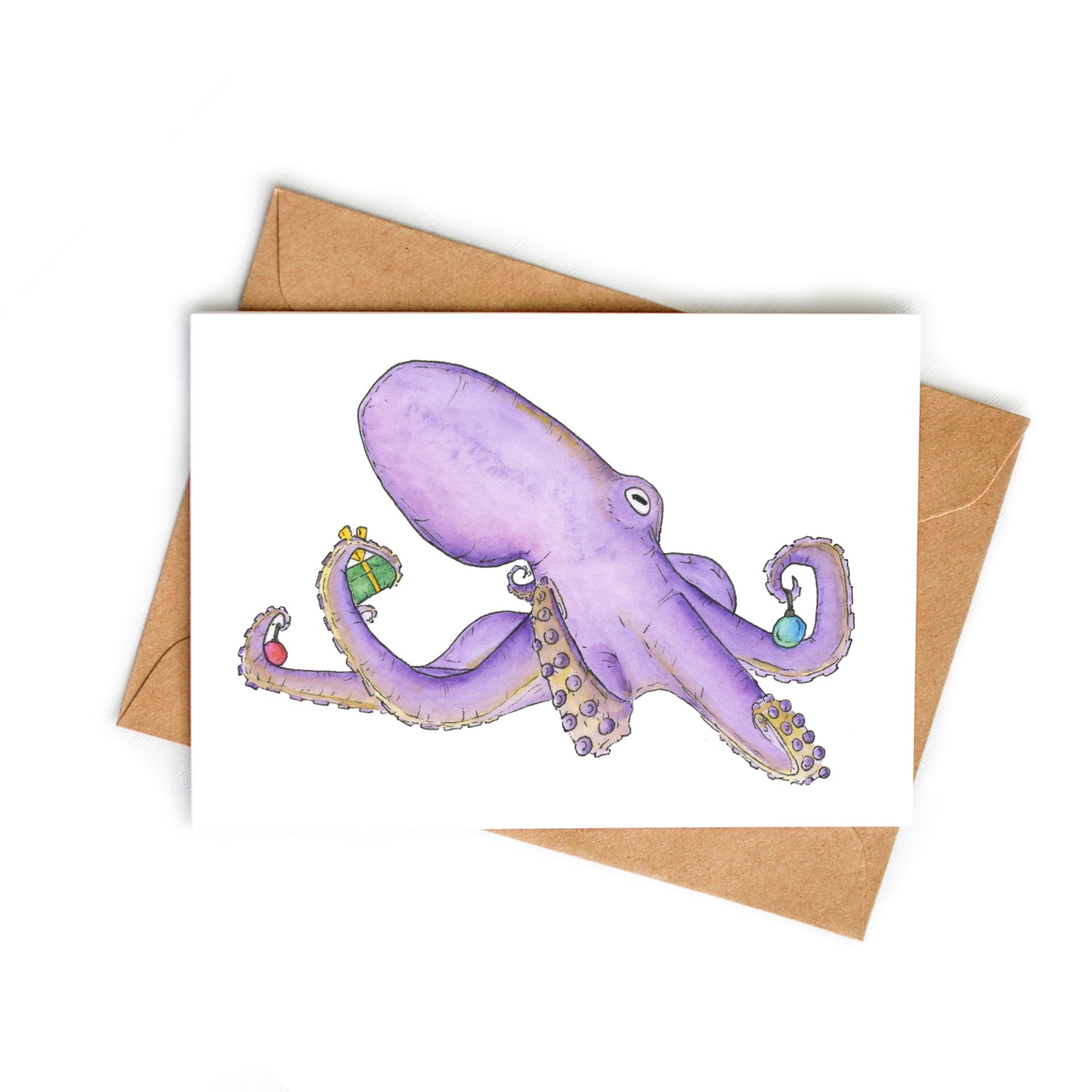 Spread Cheer Octopus Holiday Card