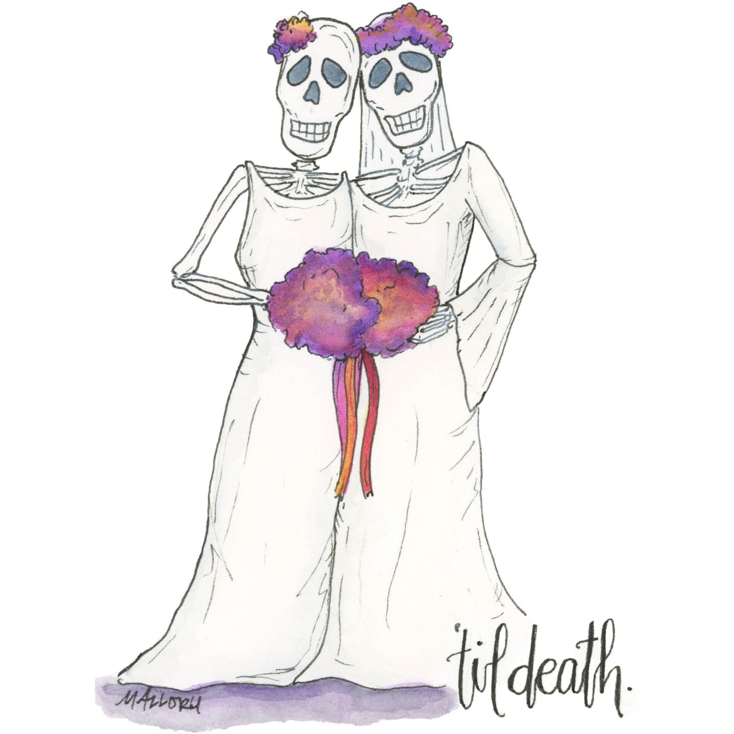 'Til Death Female Couple Wedding Card