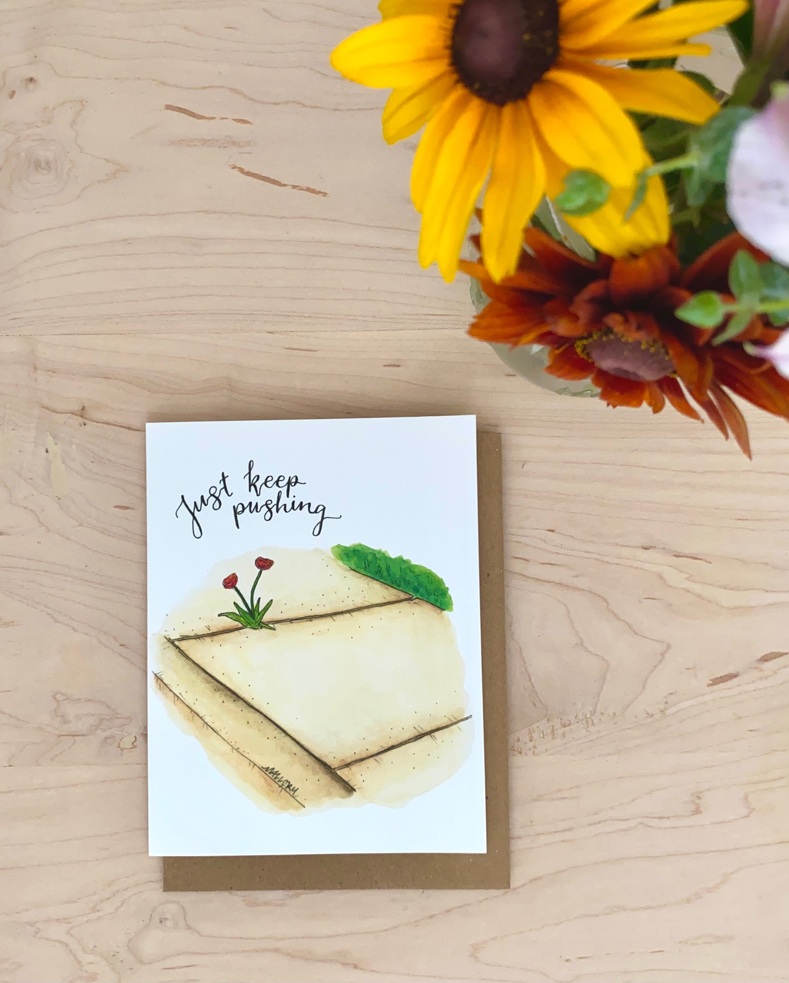 Keep Pushing Encouragement Card