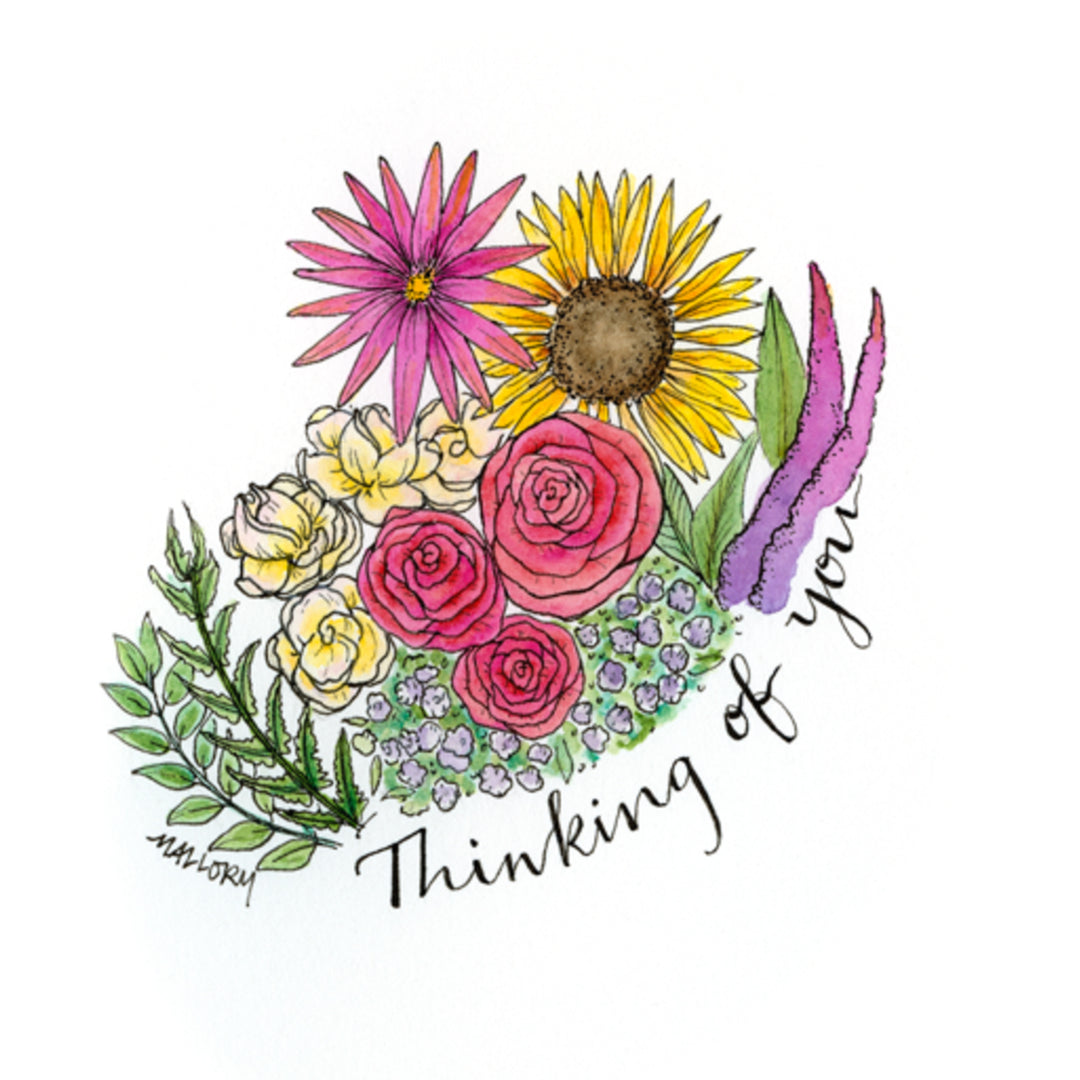 Thinking of You Pretty Bouquet Card for Sympathy Anytime Card