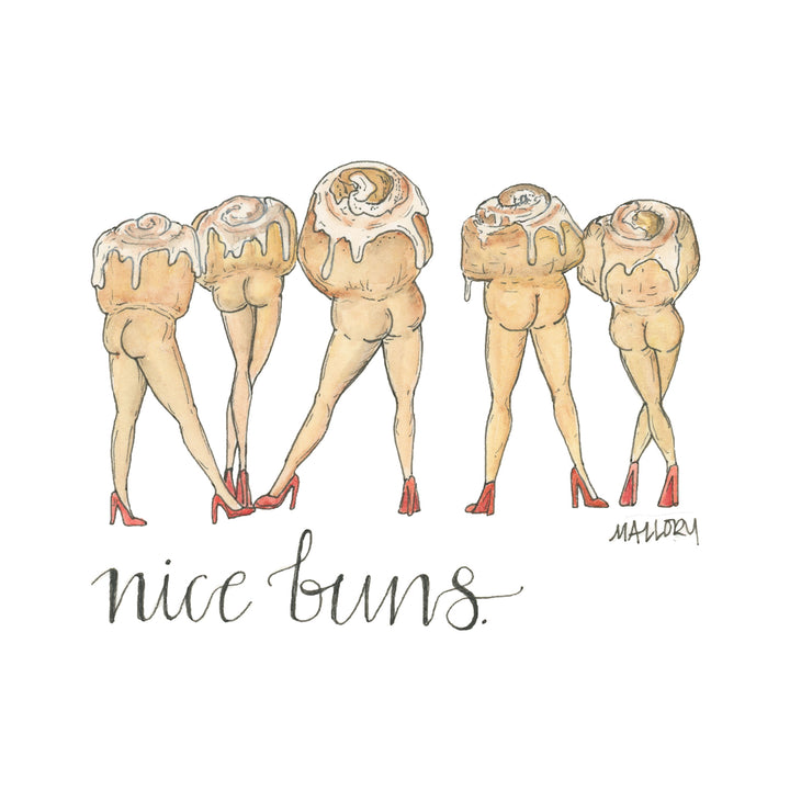 Nice Buns Cinnamon Roll Butts Funny Card for Friend