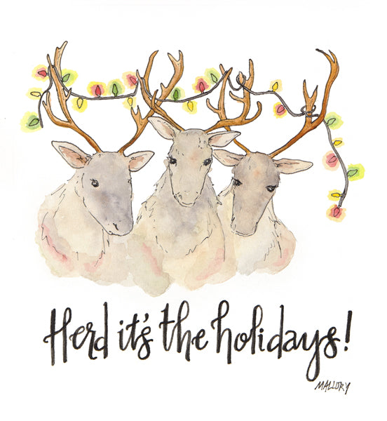 Herd It's the Holidays Reindeer Christmas Card