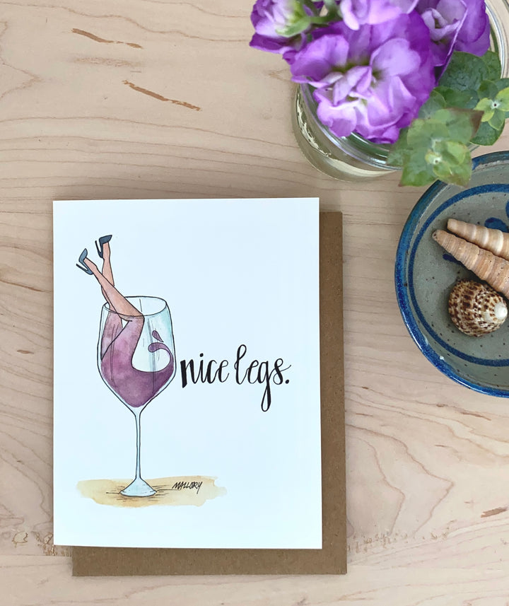 Nice Legs Funny Wine Card