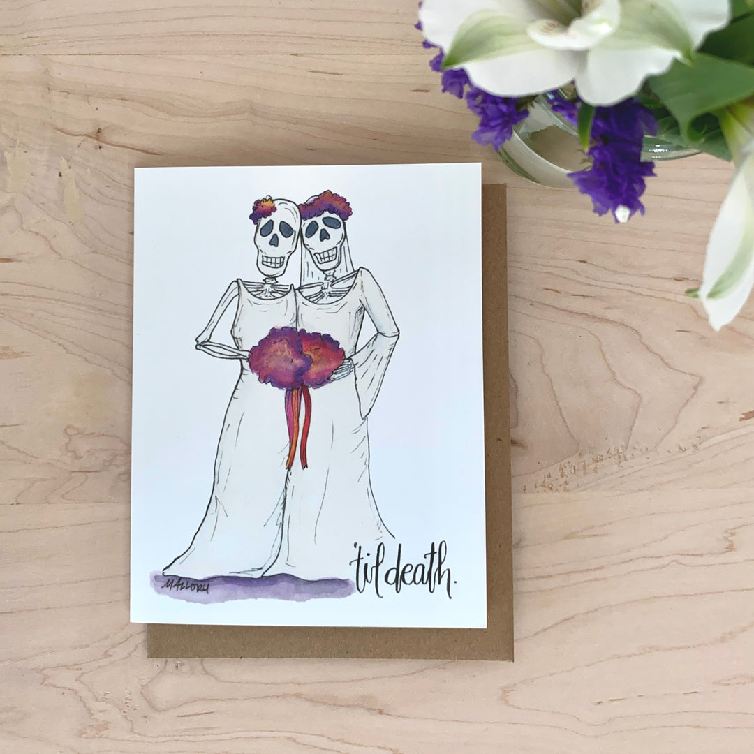 Wedding card, LGBTQ+ wedding card, card for same-sex couple, card for women wedding card