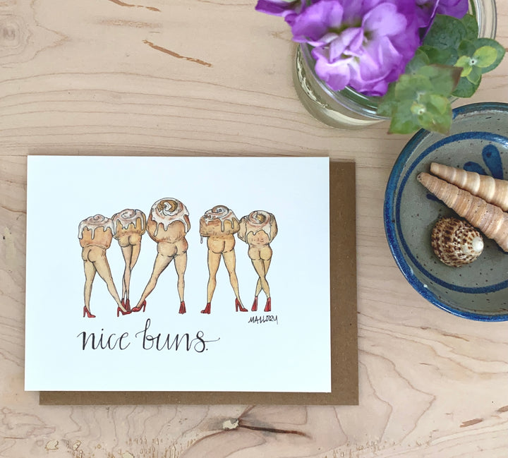 Nice Buns Cinnamon Roll Butts Funny Card for Friend