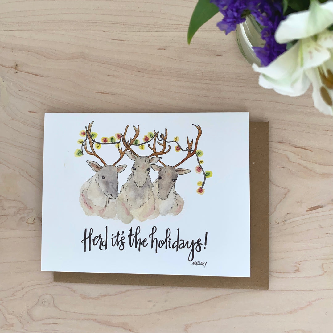 Herd It's the Holidays Reindeer Christmas Card