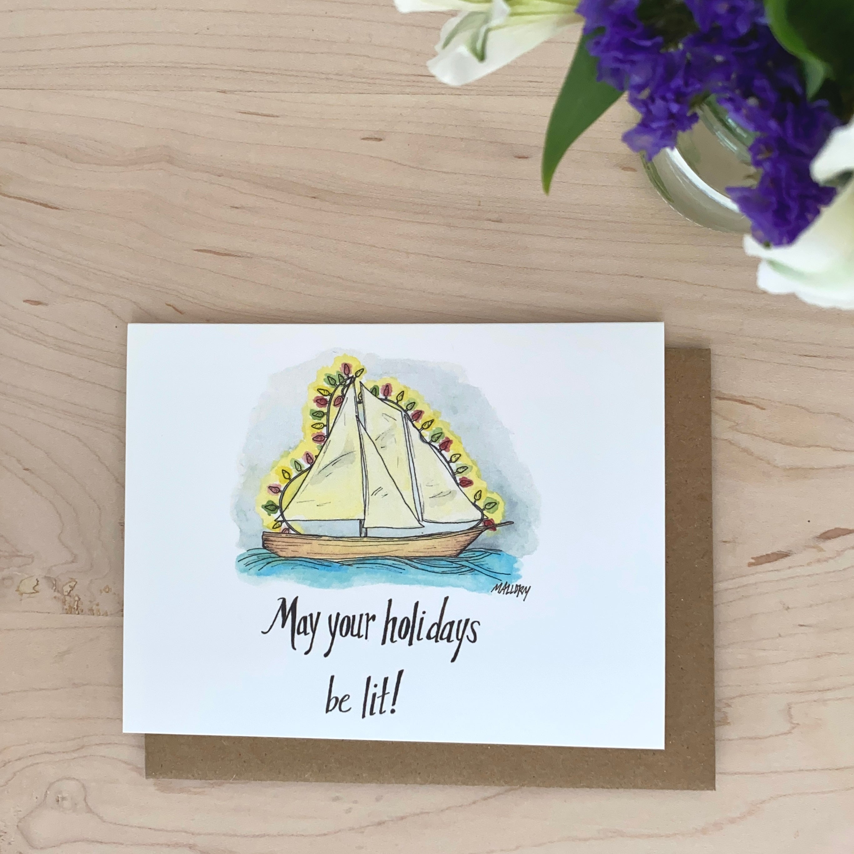 Sailboat Christmas Card