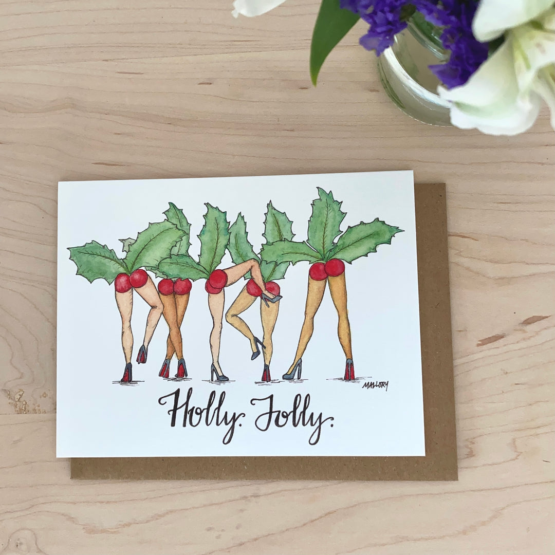 Holly Jolly Funny Christmas Card