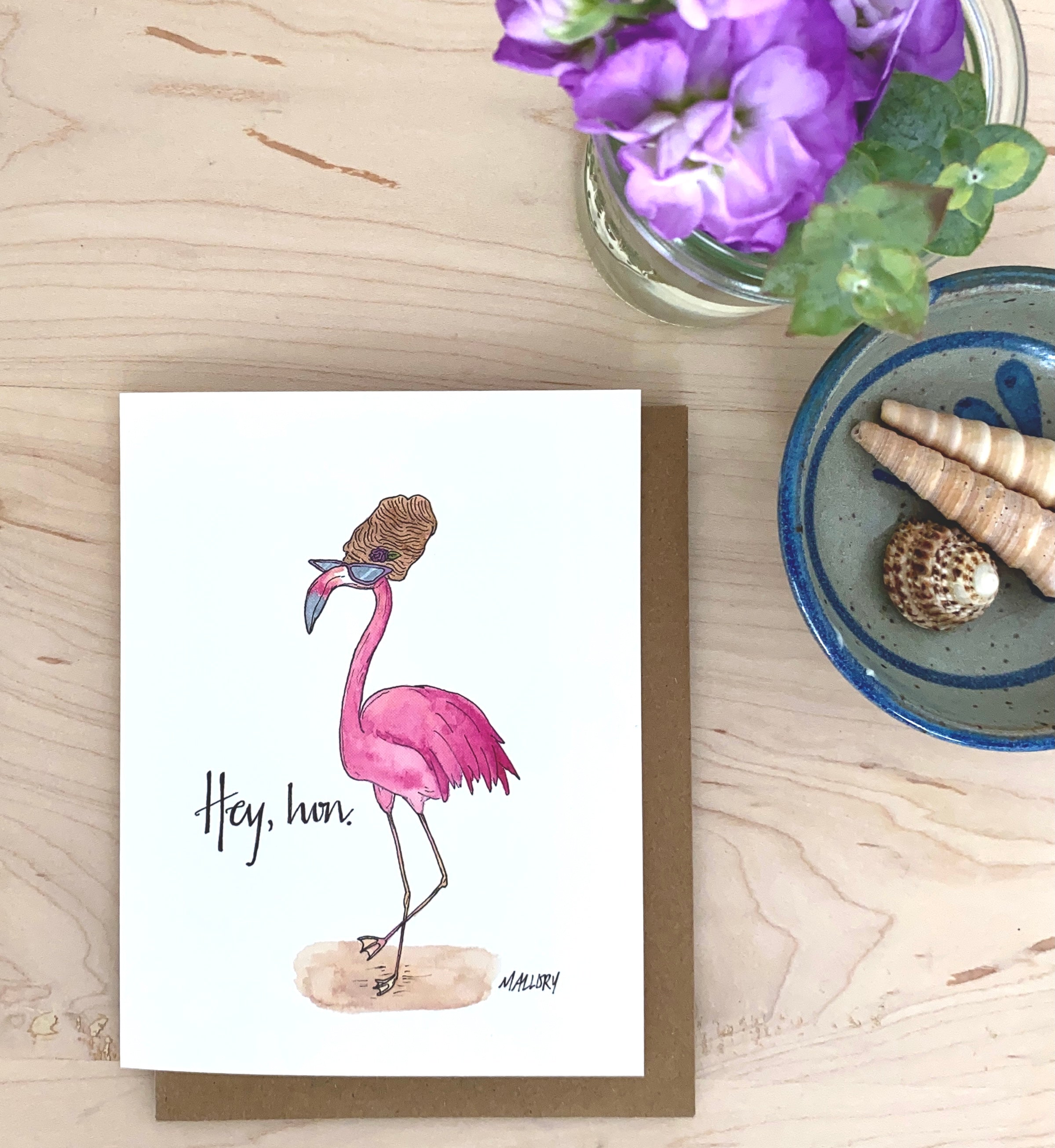 Hey Hon Flamingo Card