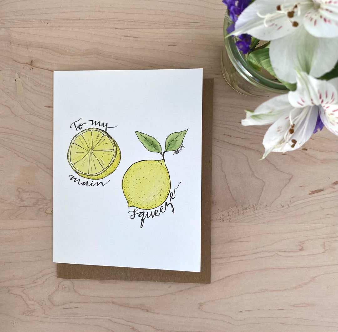 Main Squeeze Cute Lemon Card for Valentine's Day