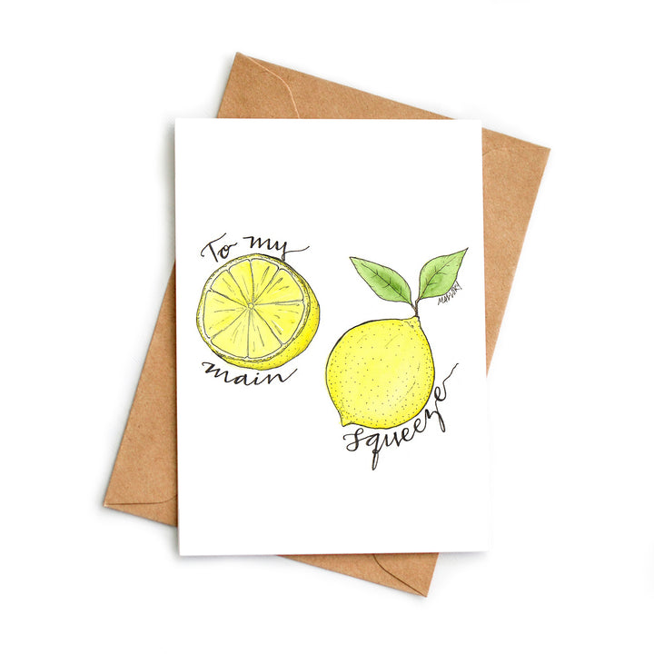 Main Squeeze Cute Lemon Card for Valentine's Day