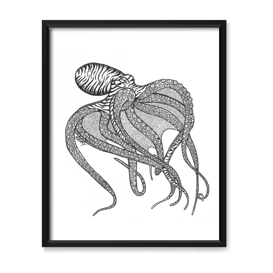 Octopus Illustration 8x10" Print