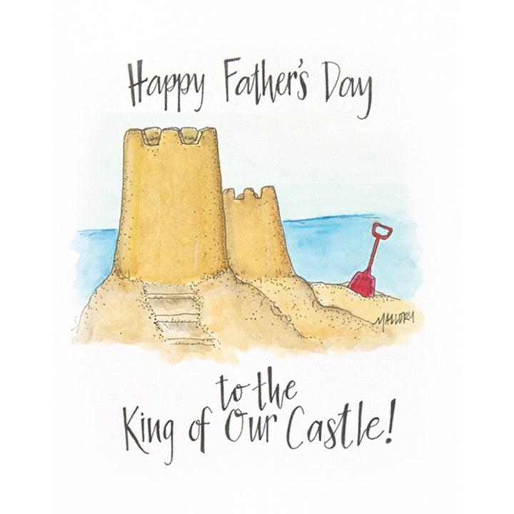 Father's Day card for beach bum, card for beach dad, Father's Day card with sandcastle, sweet card for beach dad