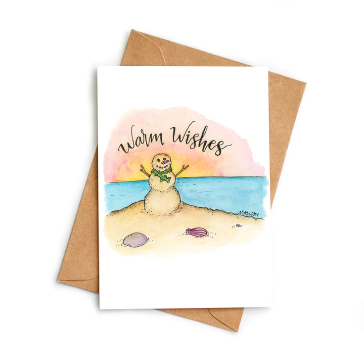 Warm Wishes Seashell Winter Holiday and Anytime Card