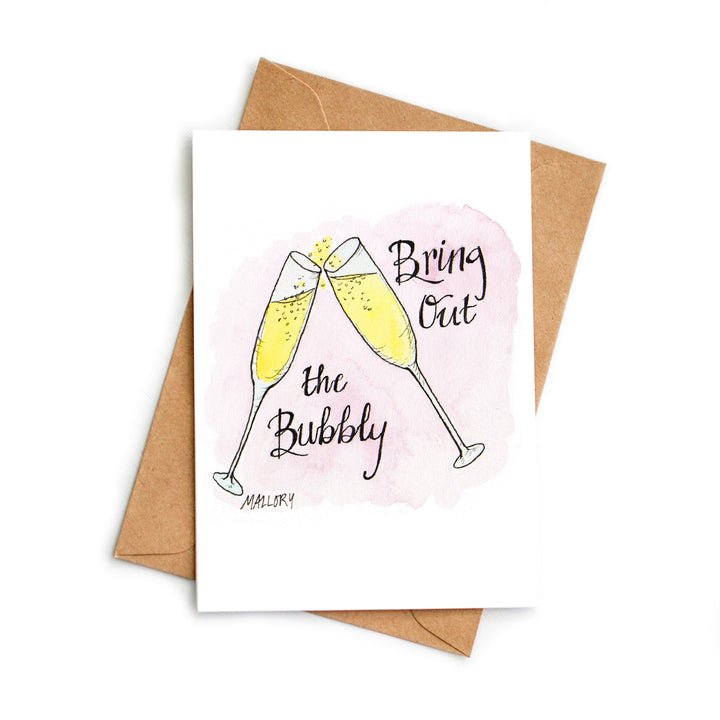 Bring out the Bubbly Champagne Card for Engagement, Wedding Shower