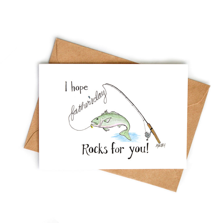 I Hope Father's Day Rocks Rockfish Father's Day Card for Fisherman